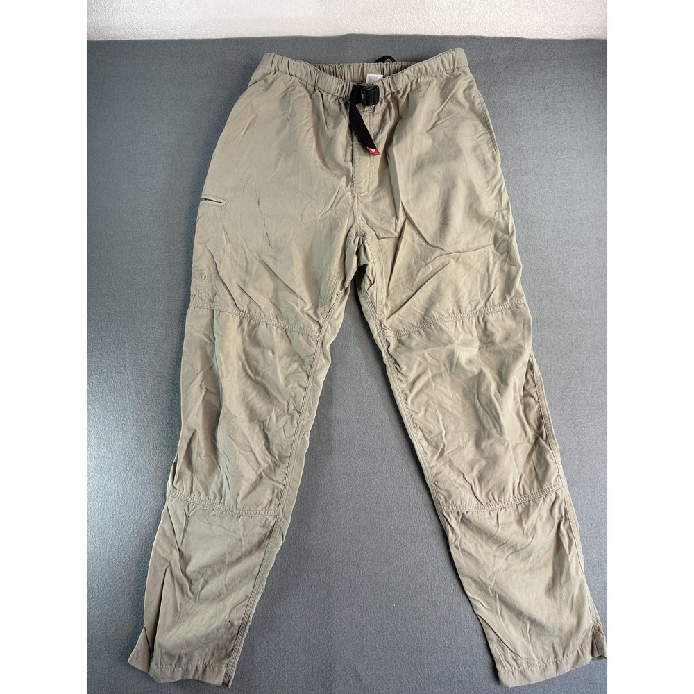 The North Face Pants Mens L Beige Nylon Elastic Waist Hiking Stow Pocket Outdoor